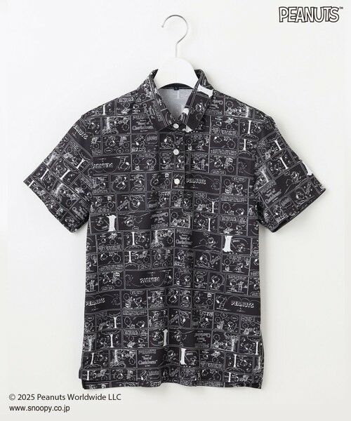 23区GOLF / ニジュウサンンクゴルフ ポロシャツ | 【WOMEN】『PEANUTS』コラボ アメコミ柄ポロシャツ(ブラック系5)