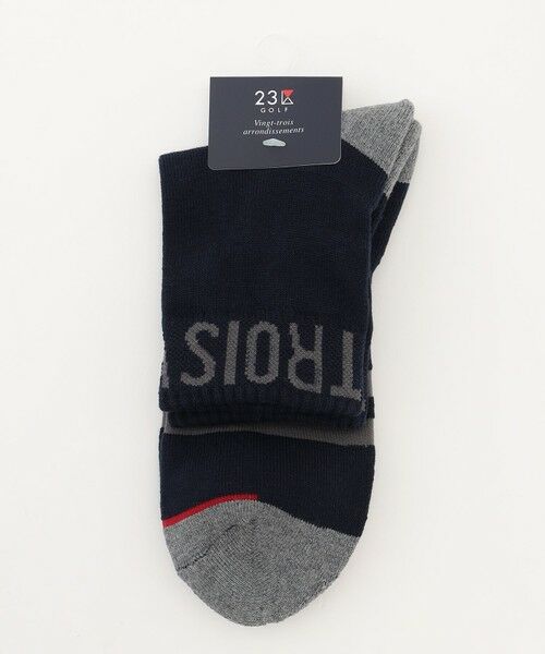 23区GOLF/ニジュウサンンクゴルフ 【MEN】ロゴラインハーフソックス 15cm ネイビー系 F 23区GOLF/ニジュウサンンクゴルフ 【MEN】ロゴラインハーフソックス 15cm ネイビー系 F