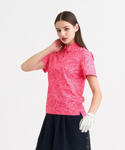 23区GOLF / ニジュウサンンクゴルフ ポロシャツ | 【WOMEN】遮熱エイトムーブ リーフポロシャツ(ピンク系5)