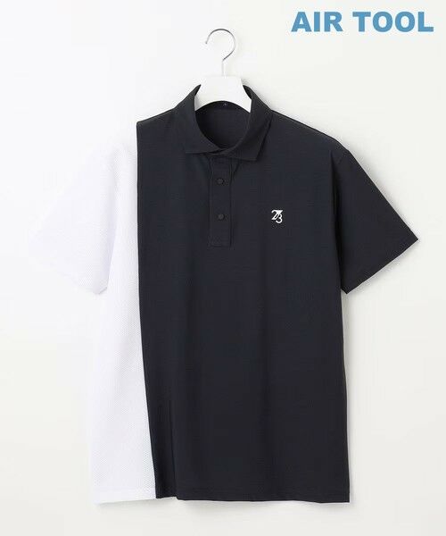 23区GOLF/ニジュウサンンクゴルフ 【MEN】AIR TOOLライト ポロシャツ 接触冷感 UVケア 高通気 高ストレッチ性 ブラック系 L 23区GOLF/ニジュウサンンクゴルフ 【MEN】AIR TOOLライト ポロシャツ 接触冷感 UVケア 高通気 高ストレッチ性 ブラック系 L