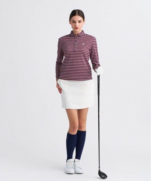 23区GOLF / ニジュウサンンクゴルフ ポロシャツ | 【WOMEN】フラッグプリント長袖ポロシャツ | 詳細1