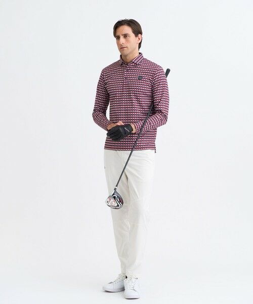 23区GOLF / ニジュウサンンクゴルフ ポロシャツ | 【MEN】フラッグ総柄長袖ポロシャツ | 詳細1