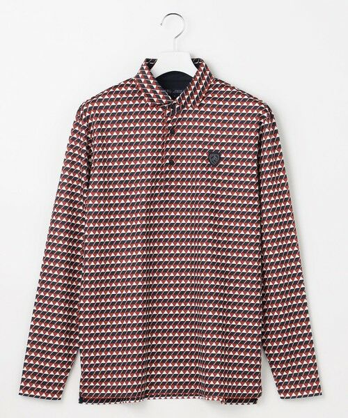 23区GOLF / ニジュウサンンクゴルフ ポロシャツ | 【MEN】フラッグ総柄長袖ポロシャツ | 詳細2