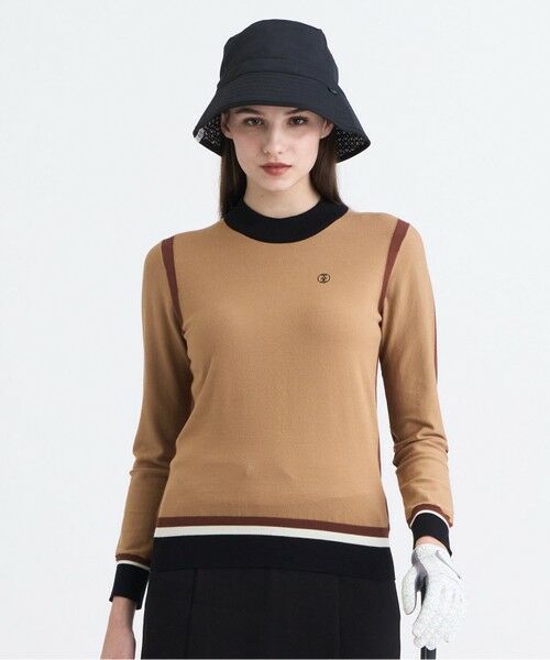 23区GOLF/ニジュウサンンクゴルフ 【WOMEN】カラーブロックセーター UVケア ベージュ系 2 23区GOLF/ニジュウサンンクゴルフ 【WOMEN】カラーブロックセーター UVケア ベージュ系 2
