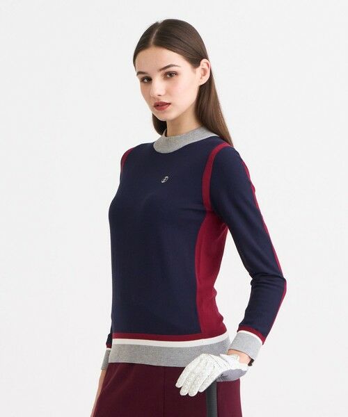 23区GOLF/ニジュウサンンクゴルフ 【WOMEN】カラーブロックセーター UVケア ネイビー系 2 23区GOLF/ニジュウサンンクゴルフ 【WOMEN】カラーブロックセーター UVケア ネイビー系 2
