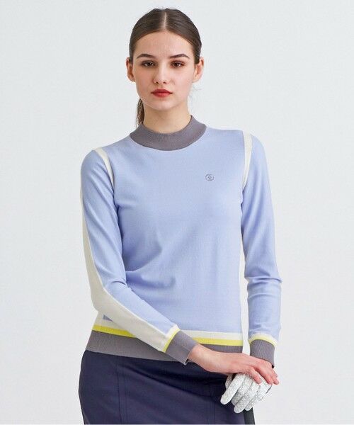 23区GOLF/ニジュウサンンクゴルフ 【WOMEN】カラーブロックセーター UVケア ライラック系 3 23区GOLF/ニジュウサンンクゴルフ 【WOMEN】カラーブロックセーター UVケア ライラック系 3