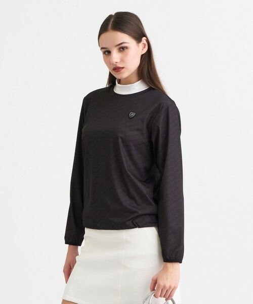 23区GOLF / ニジュウサンンクゴルフ スウェット | 【WOMEN】エアリージャージストレッチプルオーバー フェイクレイヤード(ブラック系5)