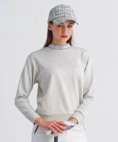 23区GOLF / ニジュウサンンクゴルフ スウェット | 【WOMEN】ラメスウェットモックネック ダブルニット 裏毛素材