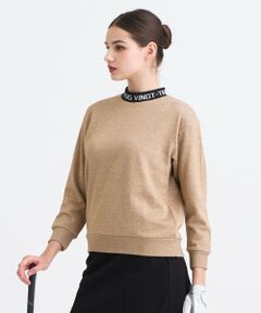 23区GOLF / ニジュウサンンクゴルフ スウェット | 【WOMEN】ラメスウェットモックネック ダブルニット 裏毛素材