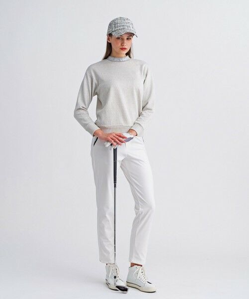 23区GOLF / ニジュウサンンクゴルフ スウェット | 【WOMEN】ラメスウェットモックネック ダブルニット 裏毛素材 | 詳細1