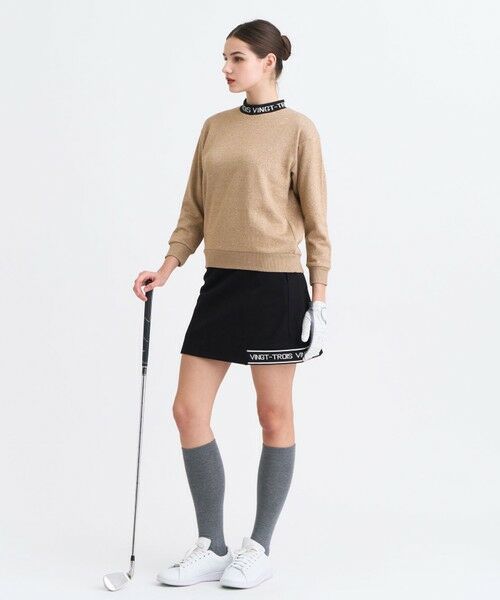 23区GOLF / ニジュウサンンクゴルフ スウェット | 【WOMEN】ラメスウェットモックネック ダブルニット 裏毛素材 | 詳細4