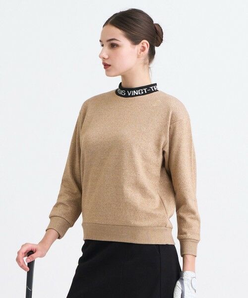 23区GOLF/ニジュウサンンクゴルフ 【WOMEN】ラメスウェットモックネック ダブルニット 裏毛素材 ゴールド系 2
