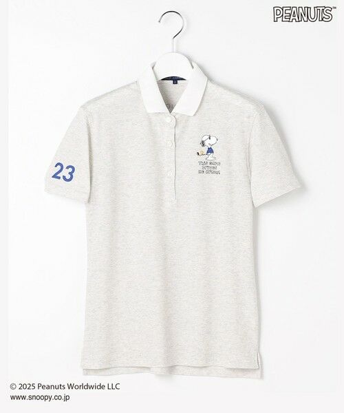 23区GOLF/ニジュウサンンクゴルフ 【WOMEN】『PEANUTS』コラボ 「JOE COOL」半袖ポロシャツ ライトグレー系 2 23区GOLF/ニジュウサンンクゴルフ 【WOMEN】『PEANUTS』コラボ 「JOE COOL」半袖ポロシャツ ライトグレー系 2