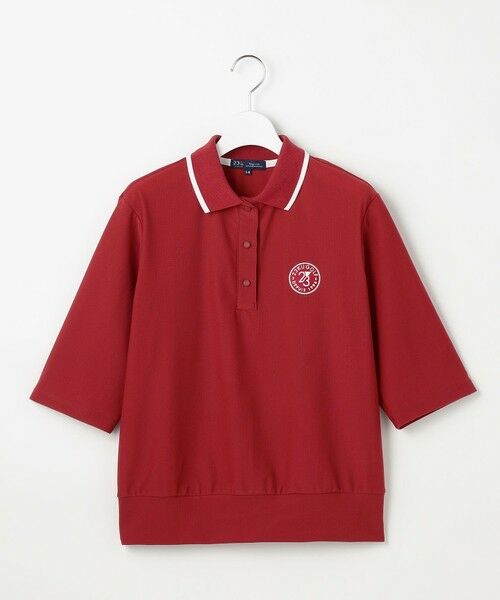 23区GOLF/ニジュウサンンクゴルフ 【WOMEN】AIR TOOL七分袖ポロシャツ レッド系 SM