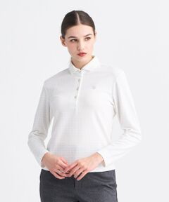 23区GOLF / ニジュウサンンクゴルフ ポロシャツ | 【WOMEN】モノグラムジャガード長袖ポロシャツ