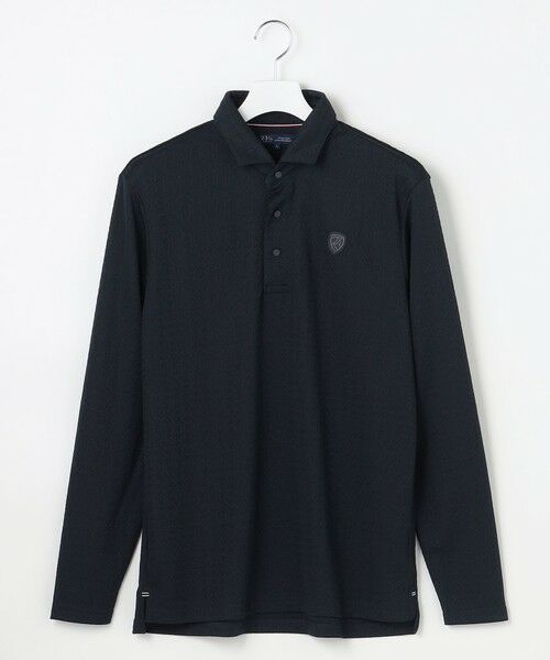 23区GOLF / ニジュウサンンクゴルフ ポロシャツ | 【MEN】モノグラムジャガード長袖ポロシャツ(ネイビー系)