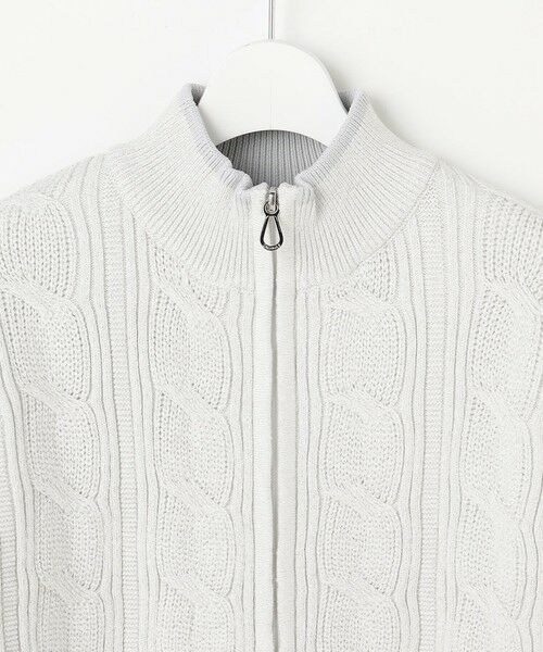 23区GOLF / ニジュウサンンクゴルフ ニット・セーター | 【WOMEN】ラメケーブルジップアップカーディガン　防風裏地付き | 詳細4