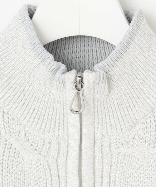 23区GOLF / ニジュウサンンクゴルフ ニット・セーター | 【WOMEN】ラメケーブルジップアップカーディガン　防風裏地付き | 詳細8