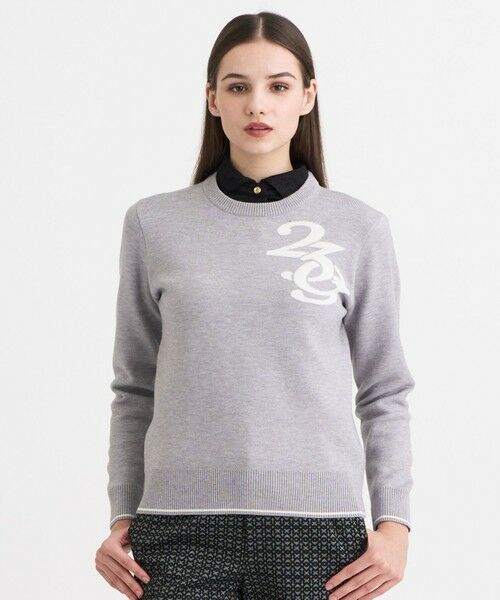 23区GOLF / ニジュウサンンクゴルフ ニット・セーター | 【WOMEN】ロゴグラフィックもちもちニット(ライトグレー系)