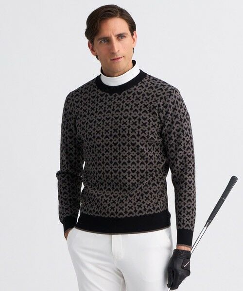 23区GOLF / ニジュウサンンクゴルフ ニット・セーター | 【MEN】モノグラムジャガードニット(ブラック系5)