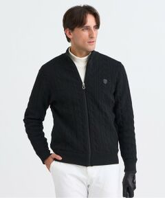 23区 GOLF ニットジップアップジャケット LL ネイビー/アイボリー 23区 GOLF ニットジップアップジャケット LL ネイビー