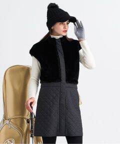 23区GOLF / ニジュウサンンクゴルフ ドレス | 【WOMEN】ファー＆キルトコンビワンピース