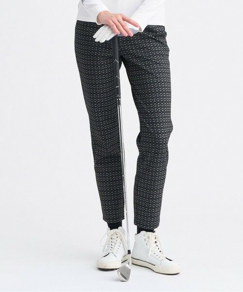 23区GOLF / ニジュウサンンクゴルフ その他パンツ | 【WOMEN】裏起毛ジャージーパンツ ストレッチ モノグラム 上品スタイル(ブラック系5)