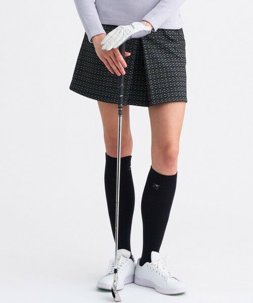 23区GOLF/ニジュウサンンクゴルフ 【WOMEN】裏起毛ジャージースカート ストレッチ モノグラム 上品スタイル ブラック系5 3