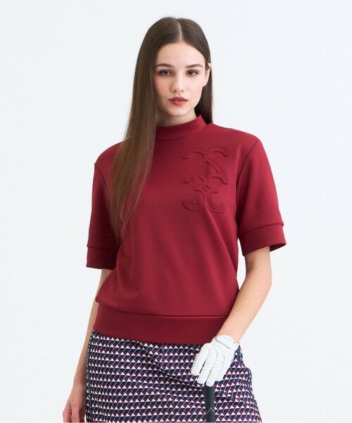 23区GOLF/ニジュウサンンクゴルフ 【WOMEN】ライトダンボールストレッチモックネック レッド系 2