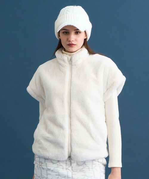 23区GOLF/ニジュウサンンクゴルフ 【WOMEN】ジップアップファーベスト ホワイト系 ML