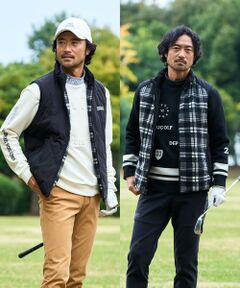 23区GOLF / ニジュウサンンクゴルフ ダウンジャケット・ベスト | 【MEN】両面使える！チェック×無地 ダウンベスト