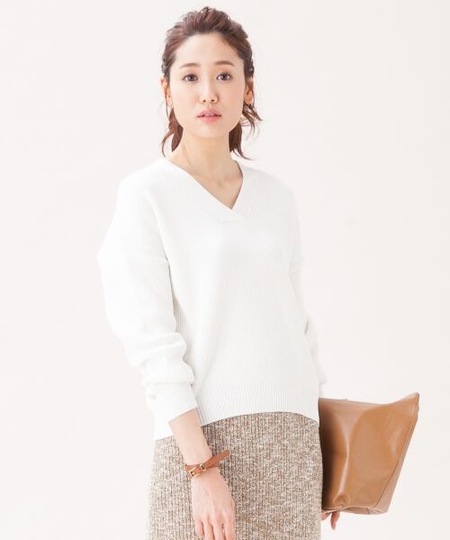 セール 17春のweb限定 ガスコットン Vネックニット ニット セーター 23区 ニジュウサンク ファッション通販 タカシマヤファッションスクエア