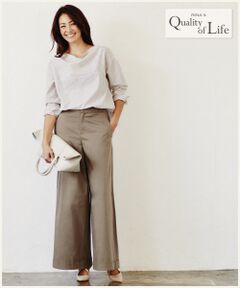 【Oggi4月号掲載】REGGIANI COTTON STRETCH ワイドパンツ