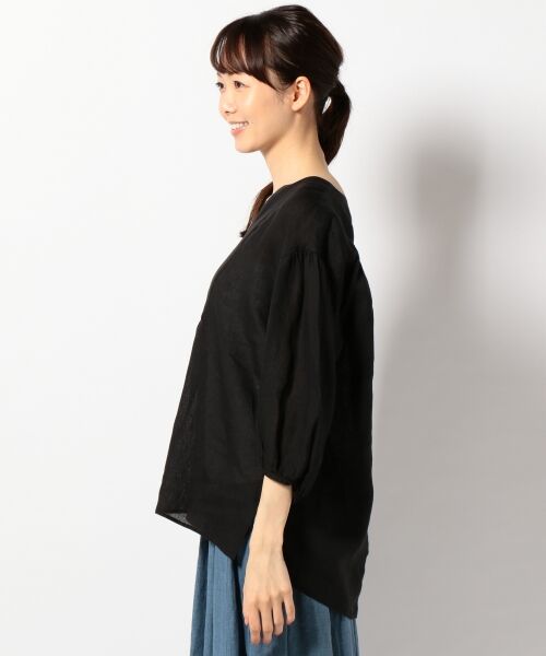 セール】 【洗える！】LIBECO LINEN スキッパー ブラウス （シャツ