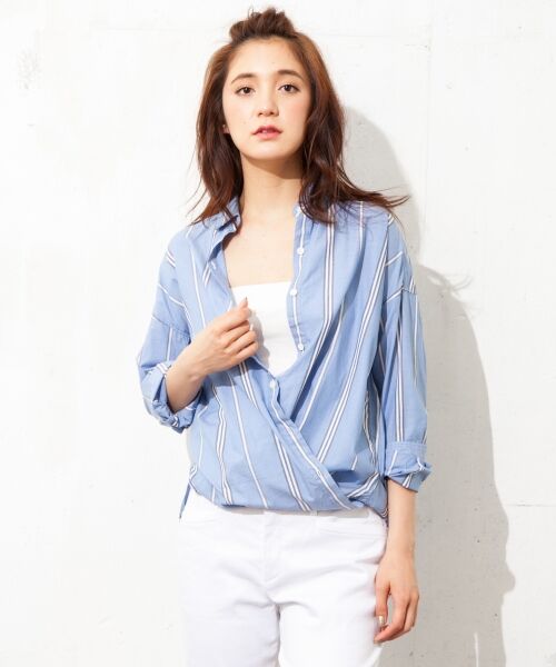 【洗える！＆2WAY】23区denimコットンライトシャーティング シャツ