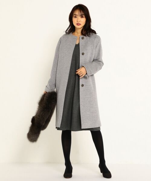 セール ウールアンゴラビーバー ノーカラーコート その他アウター 23区 ニジュウサンク ファッション通販 タカシマヤファッションスクエア