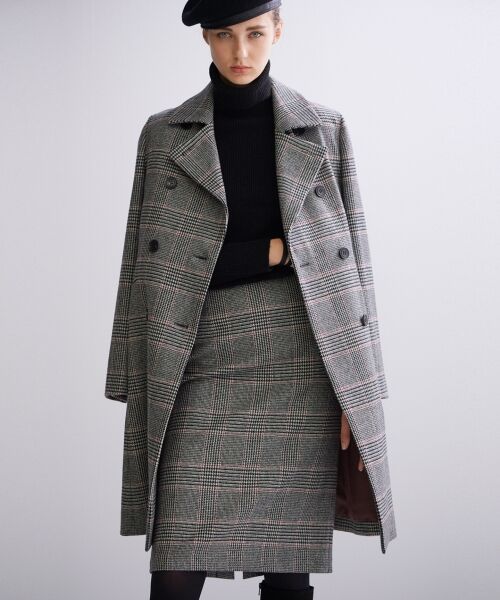 2017aw GLEN CHECK DOUBLE COAT