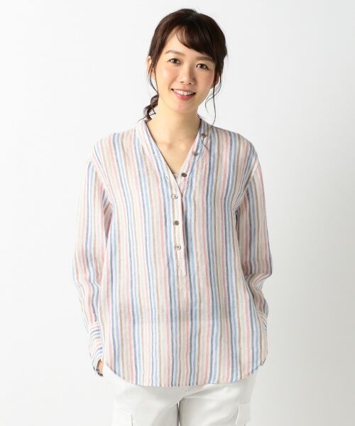 セール】 【一部店舗限定カラーあり】LIBECO LINEN ヘンリーネック