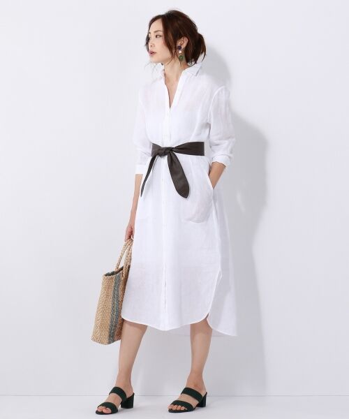 セール】 ☆【2018夏の一部店舗限定】LIBECO LINEN シャツワンピース