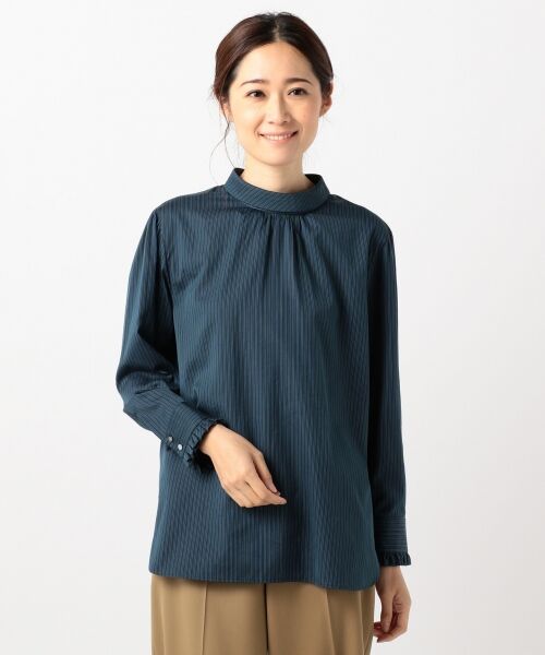 45R（フォーティーファイブアール）KNITレジメンストライプBLOUSE