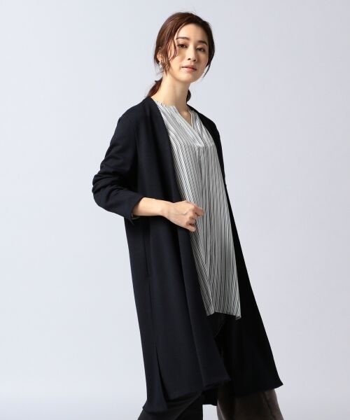 【洗える】SOFT WOOL JERSEY ロングカーディガン