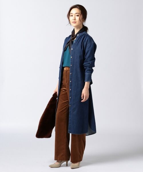 セール 洗える サテンデニム ワンピース ミニ丈 ひざ丈ワンピース 23区 ニジュウサンク ファッション通販 タカシマヤファッションスクエア