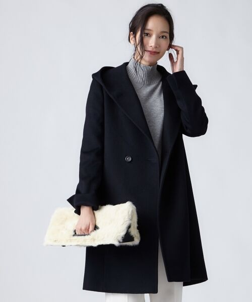 19AW 美品 23区 ウールアンゴラビーバー ショートコート ブラック 38