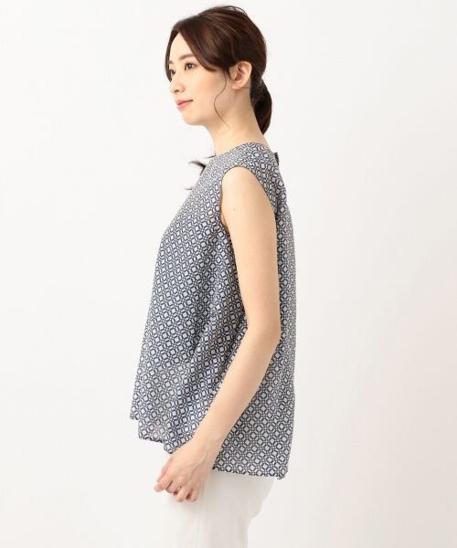 23区2019AW【極美品、洗える】TILE PRINT LAWN ブラウス