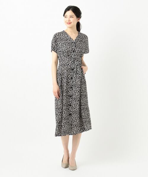 セール 洗える ビンテージフラワープリントワンピース ミニ丈 ひざ丈ワンピース 23区 ニジュウサンク ファッション通販 タカシマヤファッションスクエア