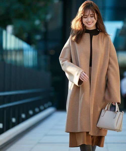 セール マガジン掲載 ウールアルパカリバー ミドル丈 コート 番号j23 その他アウター 23区 ニジュウサンク ファッション通販 タカシマヤファッションスクエア