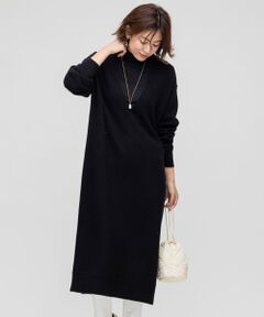 【WEB限定】ウールカシミヤブレンドバルキー Vネック ワンピース