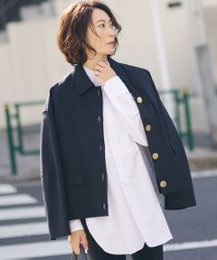 【高橋志津奈さんコラボ】ビスコースストレッチポンチ コクーン ジャケット