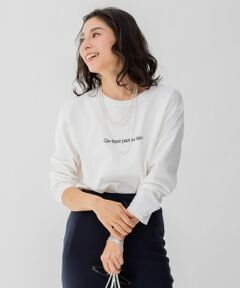 【洗える】クルーネック ロゴロング Tシャツ