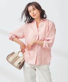 2022 Spring & Summer<br>
<h4><b>幅広いカラーから選べる！清涼感のあるリネンシャツ</b></h4><br>
<b>■デザイン</b><br>
ベーシックなデザインのシャツブラウス。身幅や肩幅に程よくゆとりを出した着心地抜群の一枚です。ボタンを閉めて一枚で着ても、カーディガン感覚でサラッと羽織っても良し◎流行りにとらわれないベーシックなシャツは、どんなお洋服にも合わせやすい万能アイテムです。カラーはシンプルで何にでも合わせやすいホワイト(#001)、大人シックなブラック(#005)、ビタミンカラーのオレンジ(#020)、こなれた印象のカーキ(#054)、着回し抜群のブラックストライプ(#105)、鮮やかなストライプが印象のオレンジストライプ(#120)、爽やかなイメージのブルーストライプ(#170)の豊富な6色展開です。<br><br>
<b>■素材</b><br>
LIBECO社のピュアリネン。ベルギー産の繊細なリネン糸を使用した、清潔感のある快適な素材です。織り上げた後、10種類以上の特殊な加工を施したLIBECO独自のソフトな風合いが特徴で、着用すればするほど肌に馴染みます。<br><br>
<b>■What’s LIBECO(リベコ)？</b><br>
1858年から続く、ベルギー産の「LIBECO社」のピュアリネン。リネン特有のゴワつきがなく、非常にさっぱりとした清潔感のある快適な素材感が魅力のシリーズです。さらにご家庭で手洗いもでき、洗いざらしのナチュラルな風合いをいつまでも楽しんでいただけます。着用すればするほど、肌に馴染んでくれる素材感は、LIBECO社のピュアリネンだからこそ。一度着たら手放せない、上質な高級インポート素材です。毎年ファンが増え続けている23区自信の一枚。
<br><br><b>▼同シリーズ</b><br>
<a href=”https://crosset.onward.co.jp/items/BL23NM0504” target=”_blank”>LIBECO ビッグシルエットポケット シャツ(品番:BL23NM0504) </a><br><a href=”https://crosset.onward.co.jp/items/BLWONM0505” target=”_blank”>LIBECO スリーブコンシャス ブラウス(品番:BLWONM0505)</a><br><a href=”https://crosset.onward.co.jp/items/BLWONX0601” target=”_blank”>LIBECO フレンチスリーブ シャツ(品番:BLWONX0601)</a><br><a href=”https://crosset.onward.co.jp/items/BLWONX0602” target=”_blank”>LIBECO パフスリーブ シャツ(品番:BLWONX0602)</a><br>
<a href=”https://crosset.onward.co.jp/items?mgc=PIC&mc=PIC_03843” target=”_blank”>⇒LIBECO シリーズ商品一覧はこちら</a><br>

※画像はサンプルを使用している為、実際にお届けする商品と仕様が異なる場合がございます。<br>